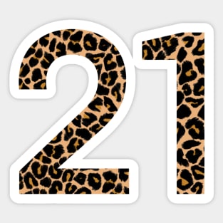 21st Birthday Leopard Print Sticker